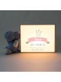 Caja de luz personalizada para bebé 'Corona'. Lámpara natalicio.