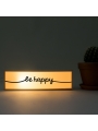 Caja de luz 'Be Happy'. Lámpara madera 'Be Happy'